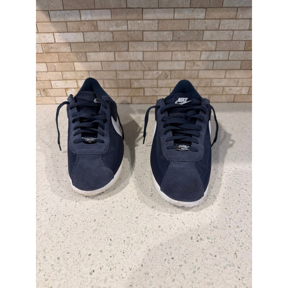 Nike Classic Cortez Nylon Sneakers Navy Blue White Casual Running Shoes men's - Picture 2 of 6